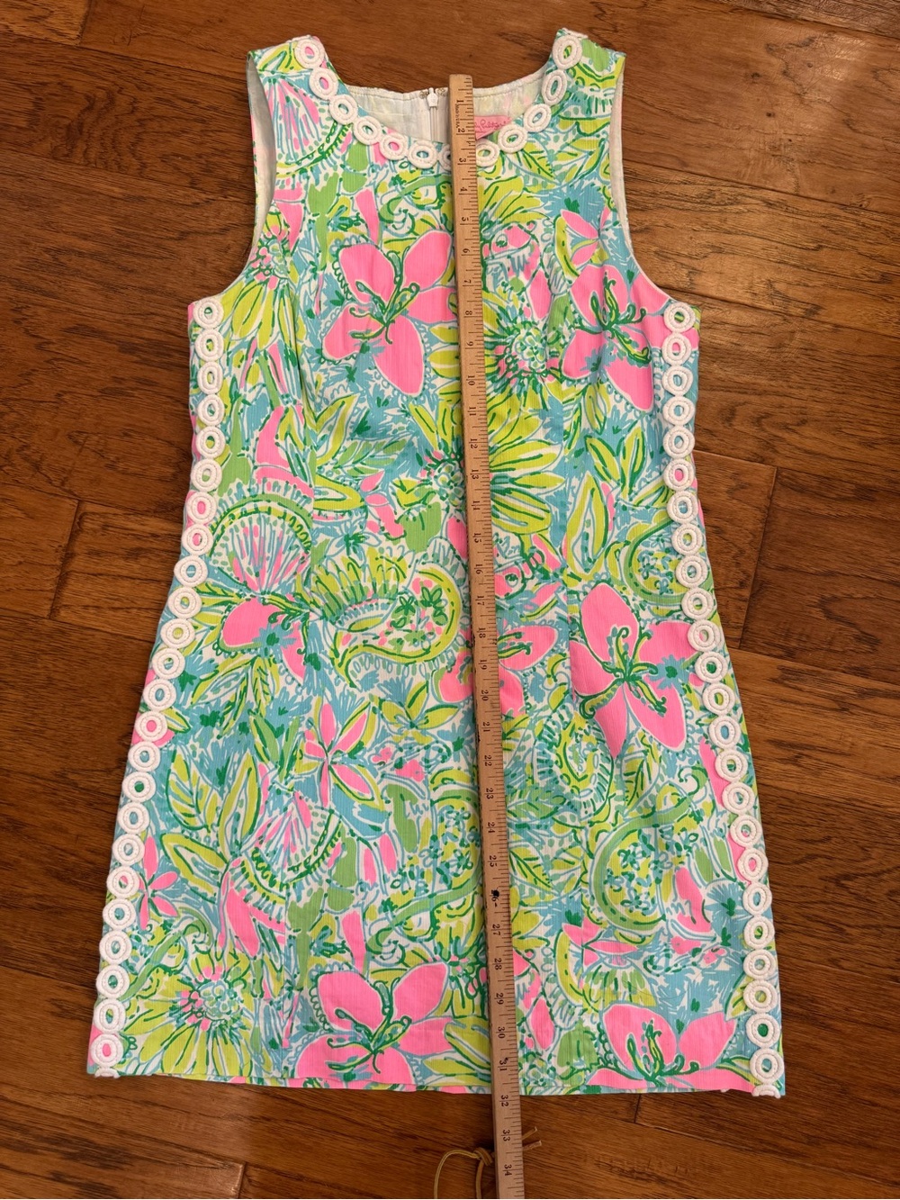 Lilly Pulitzer Mila Coconut Jungle Floral Lace Trim Shift Dress Sz 10 - Picture 11 of 16